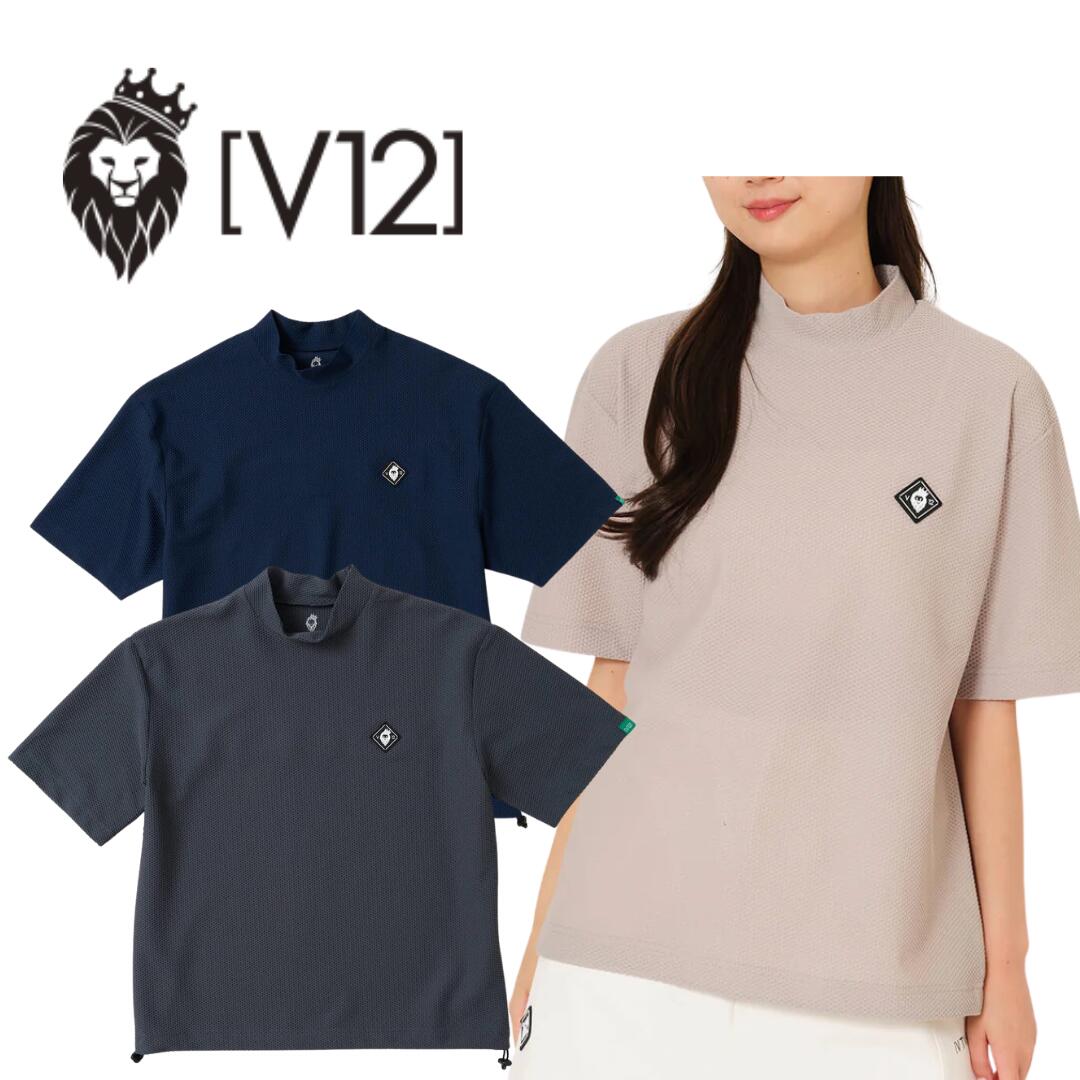 Rakuten - 【送料無料】 V12 ブイトゥエルブ AIRY AWA MOCK レディース ゴルフウェア モックネック 通気性 吸水速乾 ドローコード付き サイズM V122610-MK01