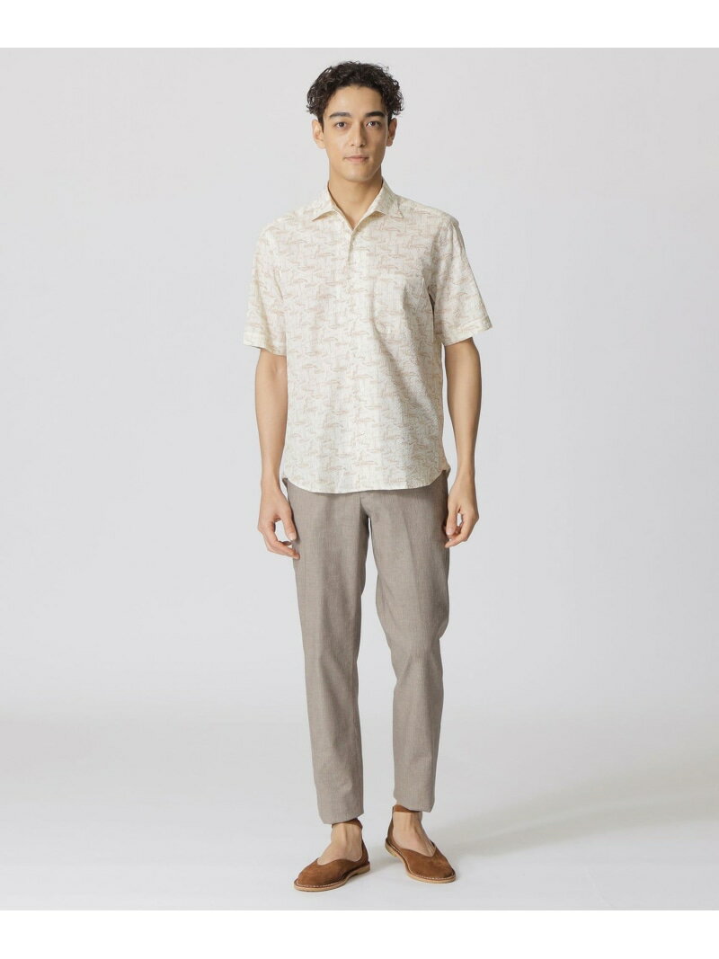 【SALE／21%OFF】ヨットデッサンプリント 半袖シャツ Paul Stuart ポール・スチュアート トップス シャツ・ブラウス ネイビー ホワイト【RBA_E】【送料無料】[Rakuten Fashion] 3
