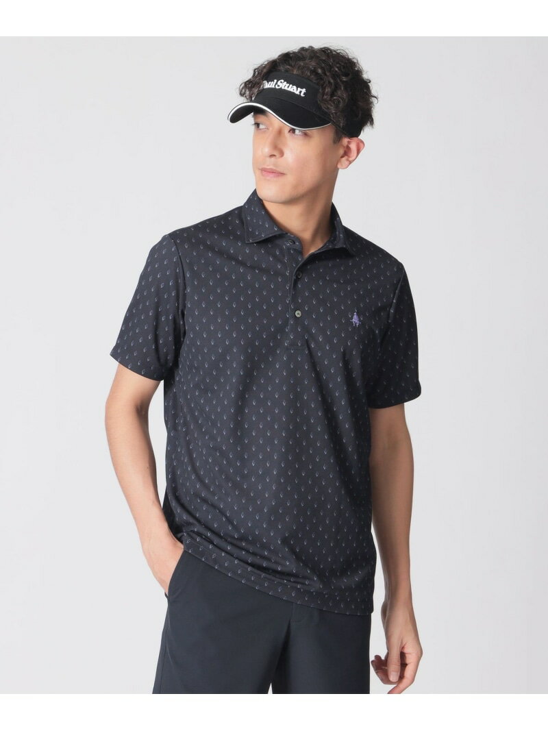 【GOLF Men's】ジオメトリック柄プリント半袖ポロシャツ Paul Stuart ポール・スチュアート トップス ポロシャツ ネイビー ホワイト【送料無料】[Rakuten Fashion]