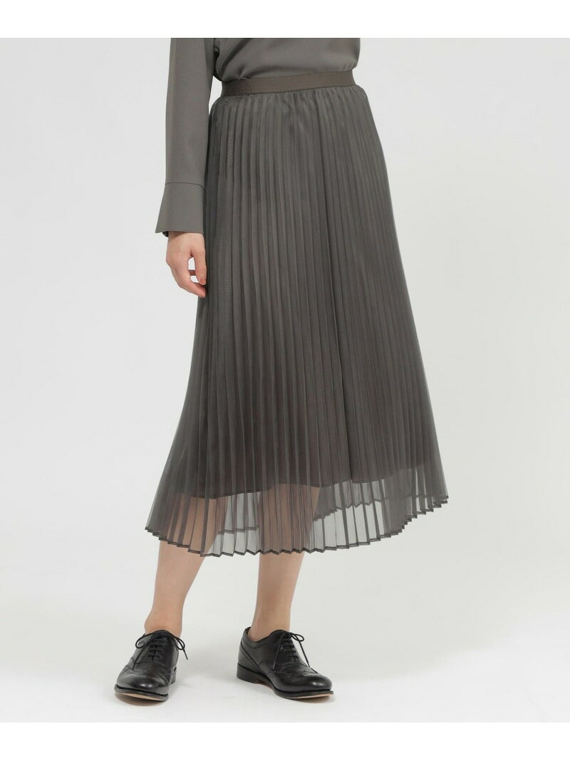 Rakuten - 【SALE／20%OFF】【Nikkei magazine/eclat掲載】【ウォッシャブル】マットオーガンジー スカート Paul Stuart ポール・スチュアート スカート その他のスカート ネイビー グレー【RBA_E】【送料無料】[Rakuten Fashion]