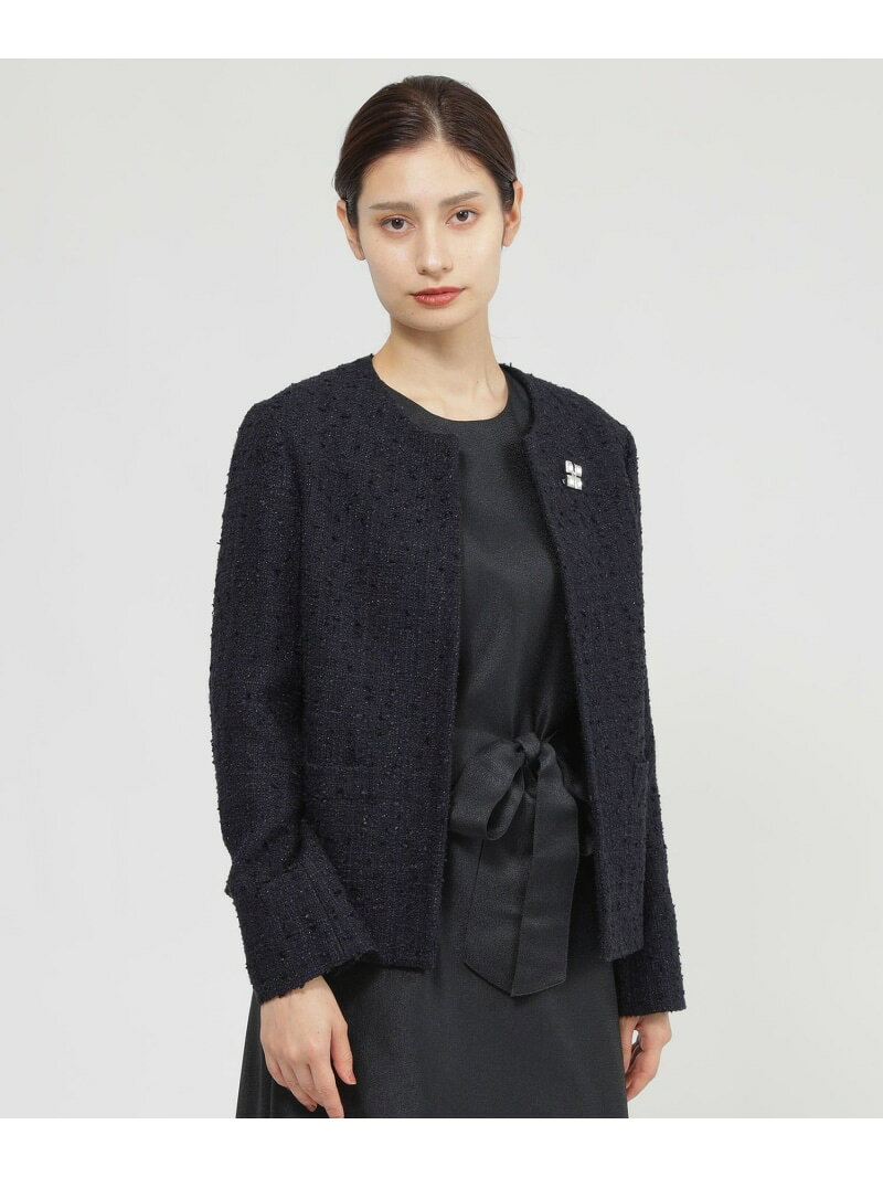 Rakuten - 【SALE／20%OFF】ラメツイード ジャケット Paul Stuart ポール・スチュアート ジャケット・アウター ノーカラージャケット ネイビー【RBA_E】【送料無料】[Rakuten Fashion]