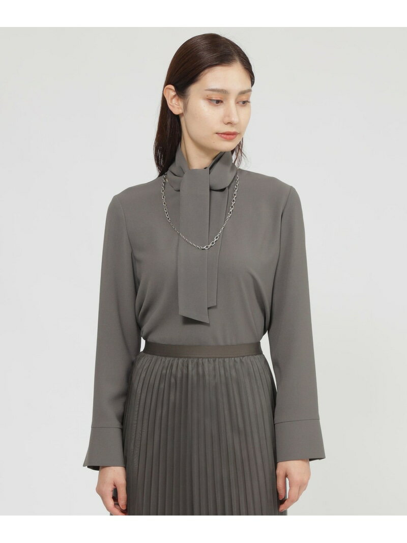 【ウォッシャブル】ヴィーナスバックサテン ブラウス Paul Stuart ポール・スチュアート トップス シャツ・ブラウス ホワイト ネイビー【送料無料】[Rakuten Fashion]