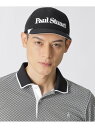 Paul Stuartロゴリップストップキャップ Paul Stuart ポール・スチュアート 帽子 キャップ ブラック ホワイト