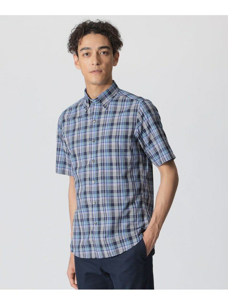 Rakuten - 【SALE／21%OFF】マドラスチェック柄 パナマシャツ(半袖シャツ) Paul Stuart ポール・スチュアート トップス シャツ・ブラウス ベージュ ネイビー【RBA_E】【送料無料】[Rakuten Fashion]