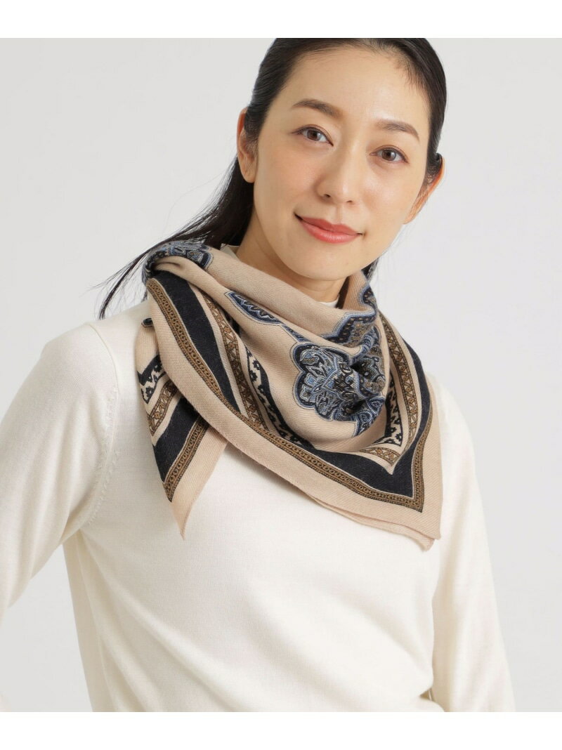 【SALE／28%OFF】ORIENTAL JOURNEY ストール Paul Stuart ポール・スチュアート ファッション雑貨 マフラー・ストール・ネックウォーマー ネイビー レッド【RBA_E】【送料無料】[Rakuten Fashion]
