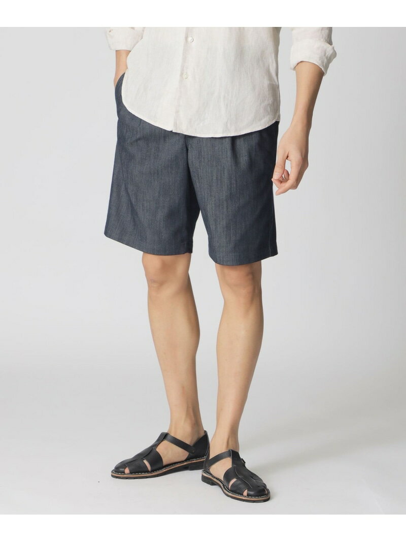 Rakuten - リヨセルコットンシャンブレーショートパンツ Paul Stuart ポール・スチュアート パンツ その他のパンツ ネイビー ホワイト【送料無料】[Rakuten Fashion]