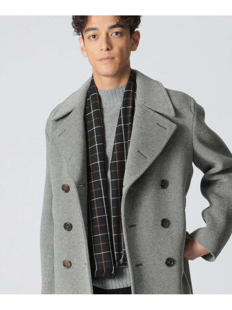 【COLLECTION LINE】ウールシルクストール Paul Stuart ポール・スチュアート ファッション雑貨 マフラー・ストール・ネックウォーマー ブルー ブラック【送料無料】[Rakuten Fashion]