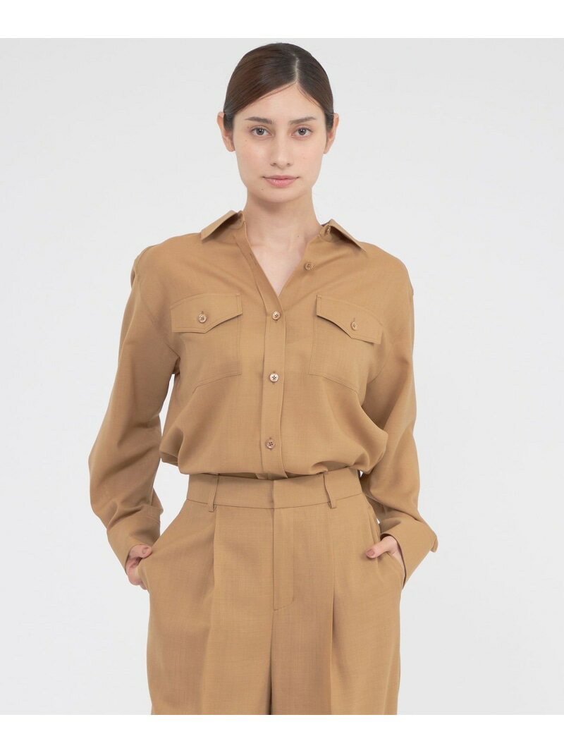 Rakuten - 【SALE／30%OFF】【ウォッシャブル】ウール混ボイル ブラウス Paul Stuart ポール・スチュアート トップス シャツ・ブラウス ブラウン グレー【RBA_E】【送料無料】[Rakuten Fashion]