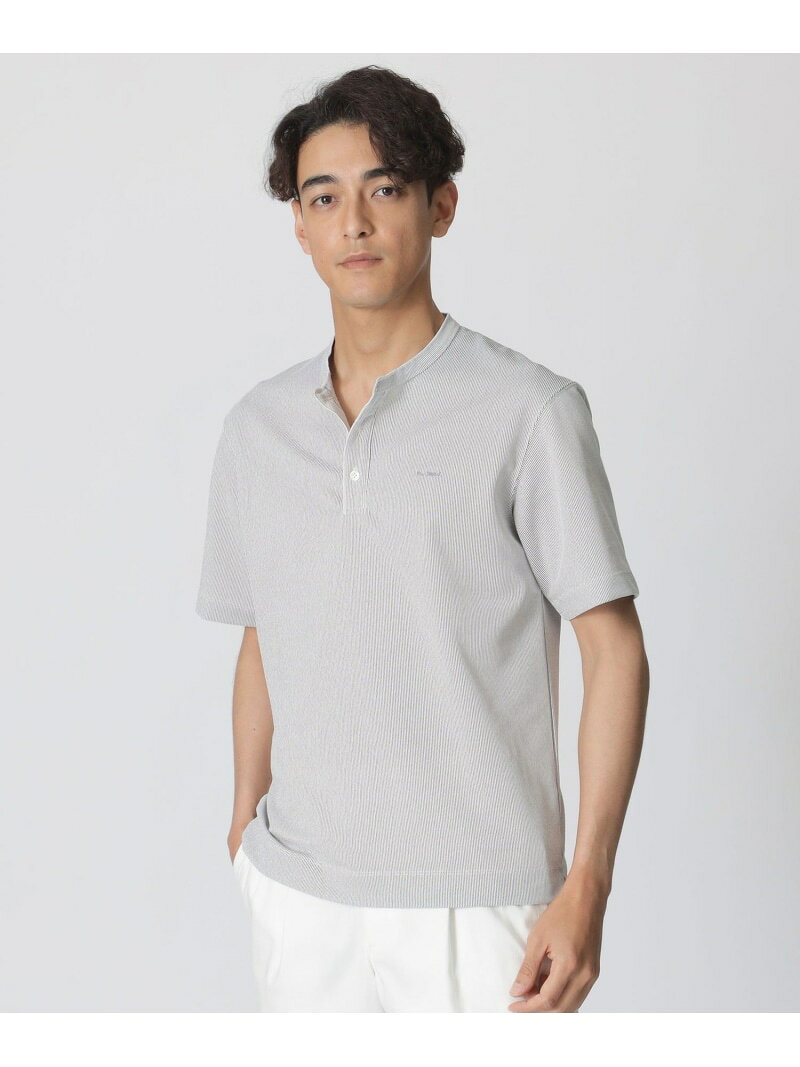 Rakuten - 【WEB・一部店舗限定】麻混コードレーンジャージーヘンリーネックTシャツ Paul Stuart ポール・スチュアート トップス カットソー・Tシャツ グレー ネイビー【送料無料】[Rakuten Fashion]