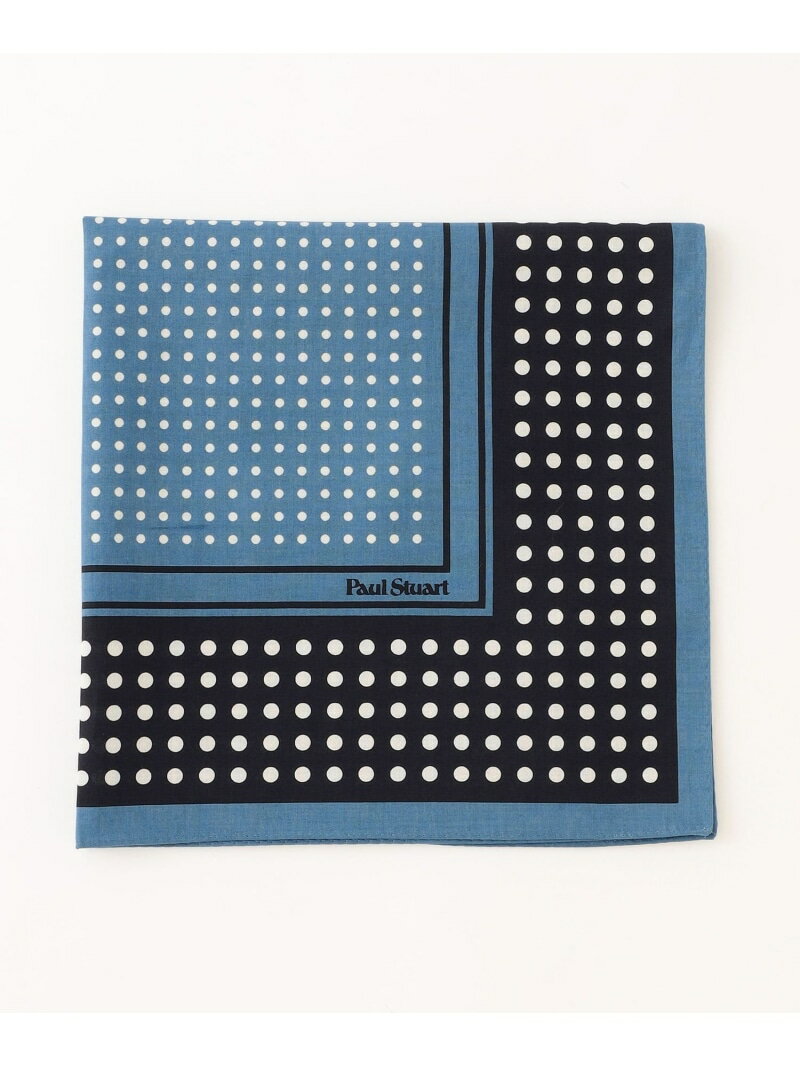ドット柄プリントハンカチ Paul Stuart ポール・スチュアート ファッション雑貨 ハンカチ・ハンドタオル イエロー レッド グレー ブルー[Rakuten Fashion]
