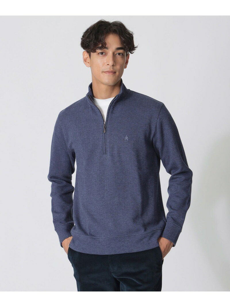 Rakuten - 【SALE／28%OFF】へリンボンダブルフェイスハーフジップ Paul Stuart ポール・スチュアート トップス カットソー・Tシャツ ネイビー レッド ホワイト【RBA_E】【送料無料】[Rakuten Fashion]