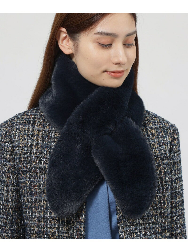 【SALE／42%OFF】シャープエコファーティペット Paul Stuart ポール・スチュアート ファッション雑貨 マフラー・ストール・ネックウォーマー ネイビー ブルー ブラウン【RBA_E】【送料無料】[Rakuten Fashion]