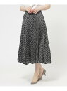 【SALE/25%OFF】【Precious掲載】ダブルドットプリント/ドット&ラインフラワー プリーツスカート【ウォッシャブル】 Paul Stuart ポー...