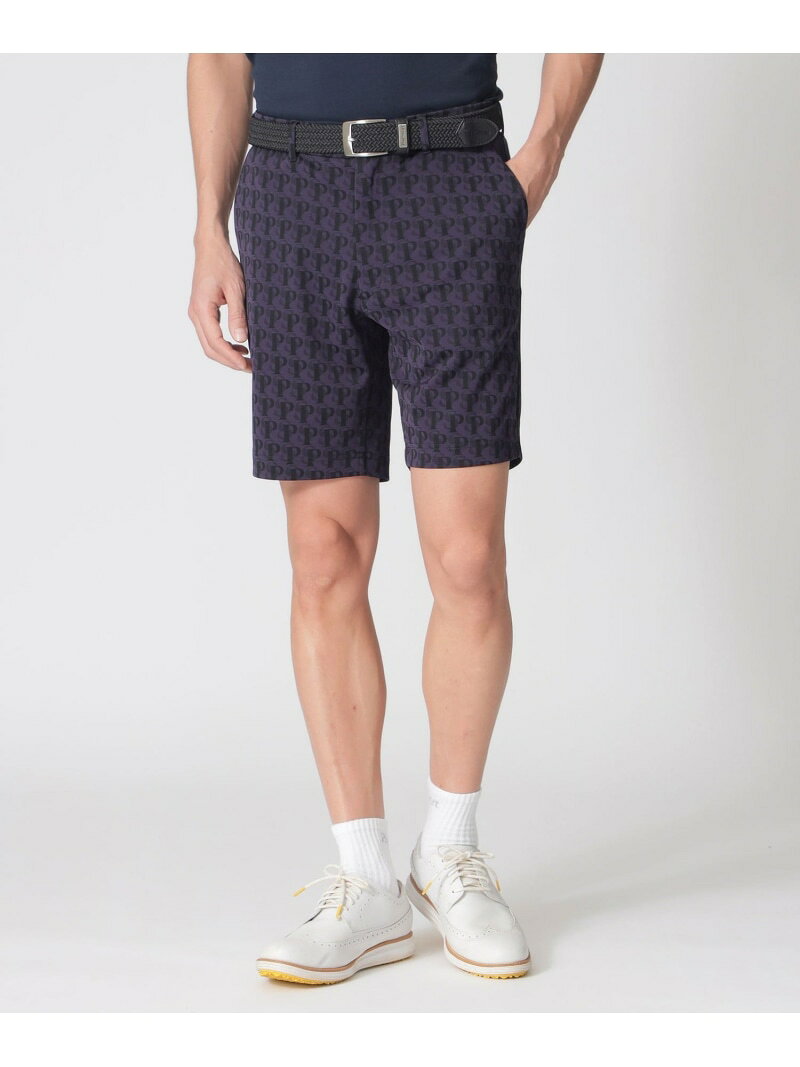Rakuten - 【GOLF Men's】モノグラムショートトラウザーズ Paul Stuart ポール・スチュアート パンツ スラックス・ドレスパンツ ホワイト ネイビー【送料無料】[Rakuten Fashion]