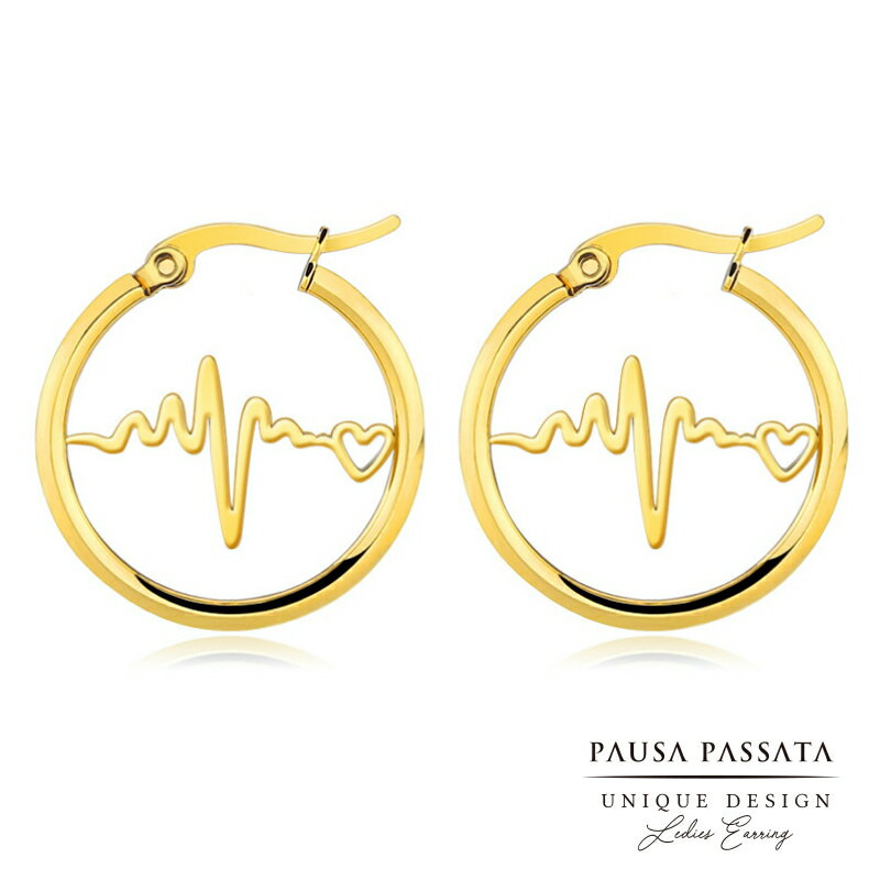 【心電図ピアス】フープ ピアス 16G おもしろピアス　送料無料ピアス　金属アレルギー対応ピアス　ステンレスピアス　金属アレルギー対応　ピアス　フープピアス16g　面白ピアス　フープピアス　レディース　ステンレス　ピアス　フープ　ピアス　レディース