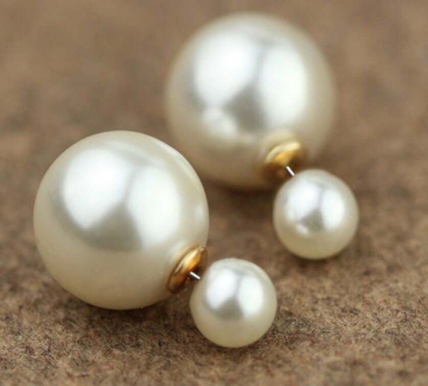 【参観日☆卒業式】リバーシブルパールピアス　パールピアス　パール　ピアス　パールピアス大きめ　パールピアス小さめ　バックキャッチパール　入学式　卒業式　卒園式　入園式　ママスーツ　一粒パールピアス　ピアス　レディース　大きめ　パールピアスのサムネイル