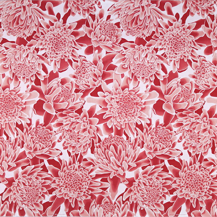 ハワイアンファブリック 赤 トーチジンジャー柄 fab-2939RD 【4ヤードまでメール便可】