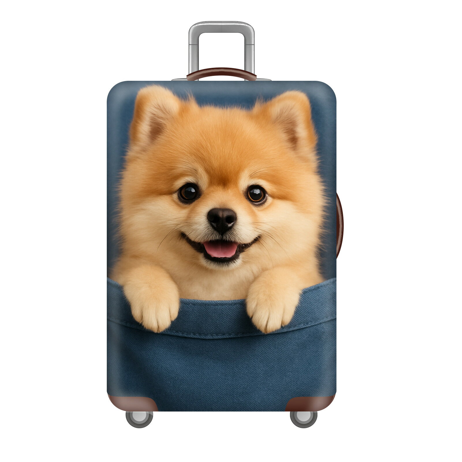 Boono スーツケースカバー キャリーケース トランク かわいい 荷物 保護 旅行 犬 ポメラニアン (ポメラニアンL)