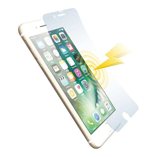 【公式】パワーサポート 衝撃吸収アンチグレアフィルム iPhone8 Plus / iPhone7 Plus (反射防止/サラサラ) 世界初！手で切れて貼りズレしにくい剥離フィルム
