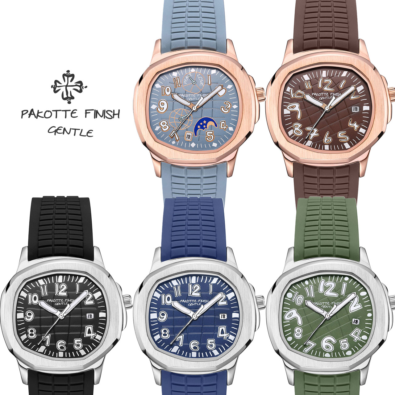 パコッてフィニッシュ《アクメノート コミック》 デイト カレンダー 日常生活用防水 メンズ腕時計 クォ..