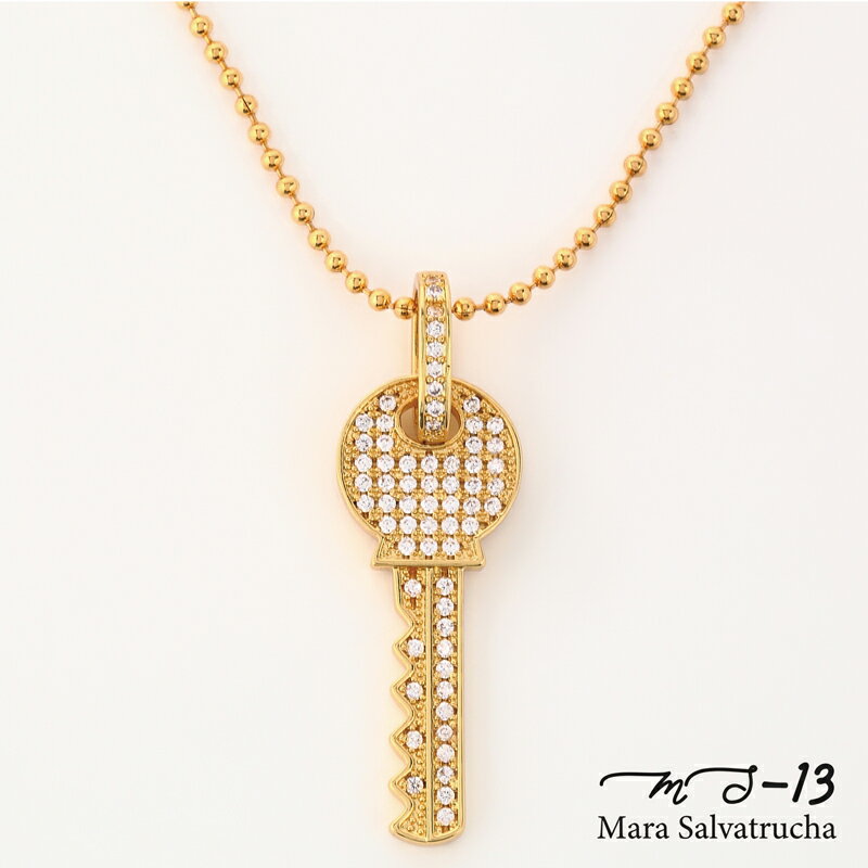 乐天商城 - 【MS-13】K18GP パヴェキーネックレス ゴールド チェーン付き 鍵 アクセサリー 18K 金 おしゃれ 人気 かわいい ペンダント ギフト 贈り物 プレゼント お祝い 誕生日 ヒップホップ ストリート B系 ラッパー