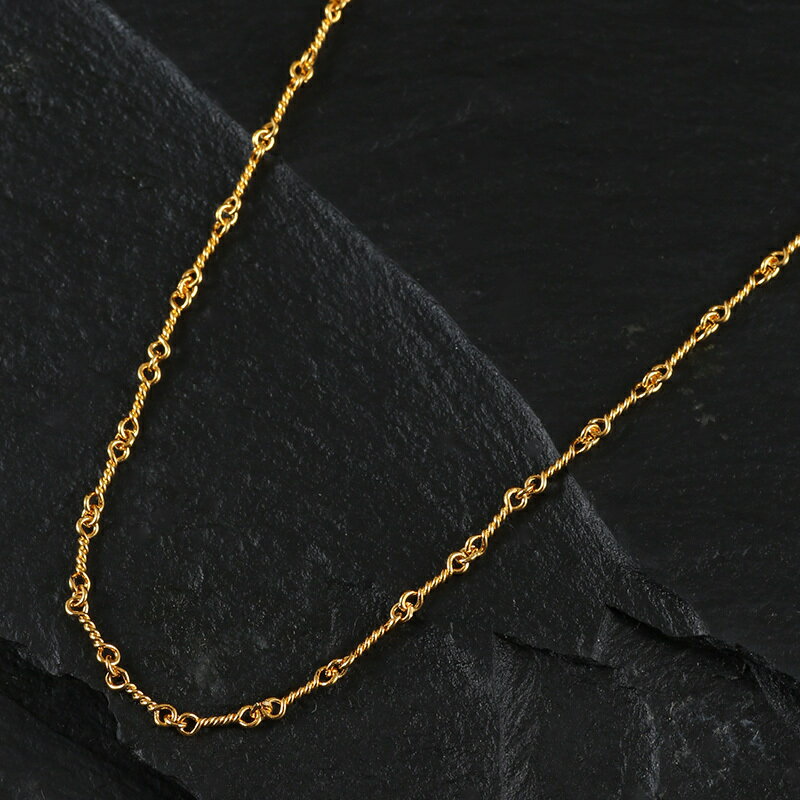 【スーパーSALE対象】メンズ ネックレス ゴールド ツイストチェーン 22K ゴールドGP ジュエリー 贈り物 誕生日 プレゼント お兄系 アクセサリー シル...