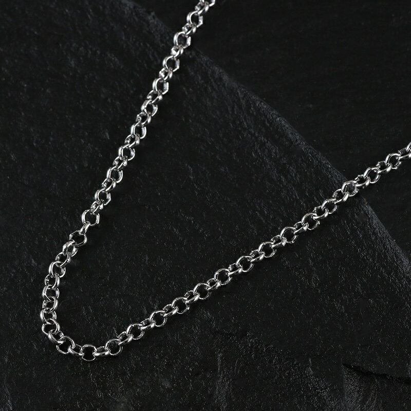 【スーパーSALE対象】メンズ ネックレス ホワイトゴールド ロールチェーン 18K ゴールドGP ジュエリー 贈り物 誕生日 プレゼント お兄系 アクセサリー...