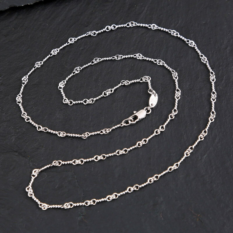 【スーパーSALE対象】メンズ ネックレス ホワイトゴールド ツイストチェーン 18K WGGP ジュエリー 贈り物 誕生日 お兄系 アクセサリー シルバー 彼...