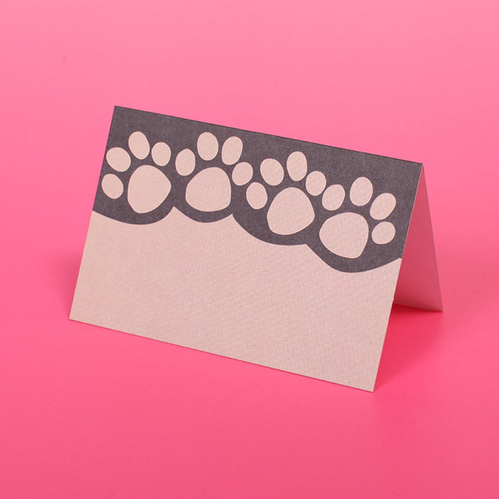 肉球 二つ折り ミニギフトカード プライスカード アメリカ直輸入 犬柄 猫柄 あしあと 足あと