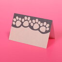 肉球 二つ折り ミニギフトカード プライスカード アメリカ直輸入 犬柄 猫柄 あしあと 足あと