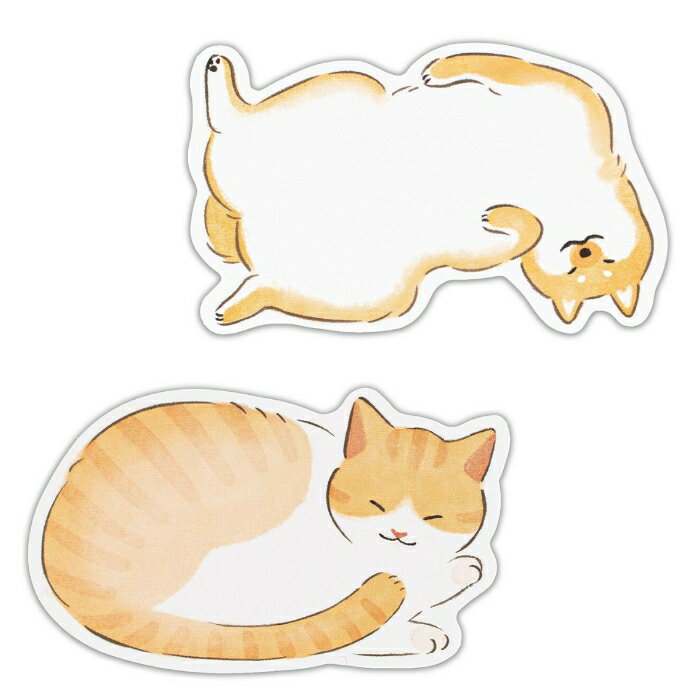 ふんわか メッセージカード しばいぬ ねこ 柴犬 猫柄 日本製 エヌビー社