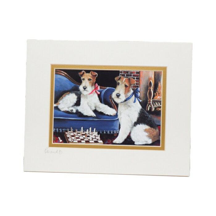 Suzanne ワイヤーフォックステリアプリントアート スザンヌ 絵画 犬柄