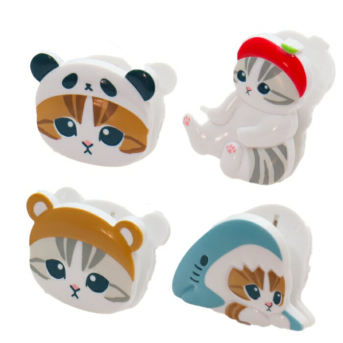 mofusand モフサンド ダイカットクリップ もふさんど 猫柄 サメにゃん パンダにゃん くまにゃん りんごにゃん ぢゅの サンスター文具