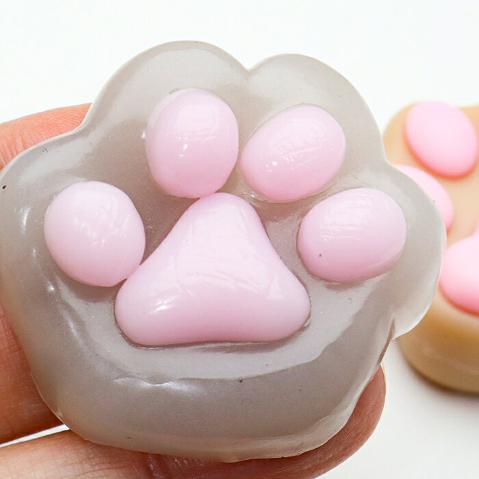 肉球消しゴム スクイーズ 足跡 あしあと 足あと 猫柄 ぷにぷに ネコ柄 pawstore-10005933 肉球雑貨ホワイトアンドピーチ サンプル画像3