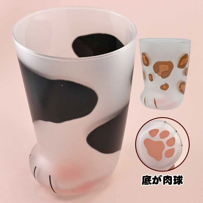 ここねこグラス 子猫230ml coconeco 肉球 猫柄 食器 ネコ 猫柄 茶トラ ブチ ミケ 三毛猫