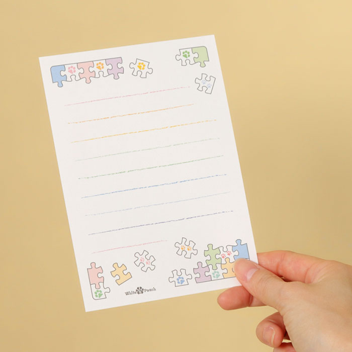 肉球 パズル ミニ便箋 肉球グッズ 猫雑貨 犬雑貨 手紙 便せん