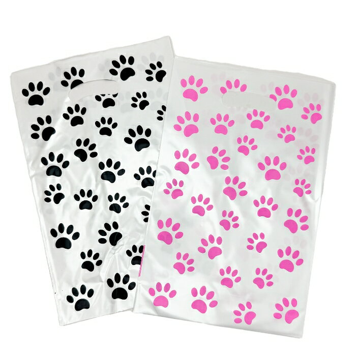 肉球 小さめギフト袋 プレゼントバッグ ミニ あしあと 足あと 足跡 猫柄 犬柄