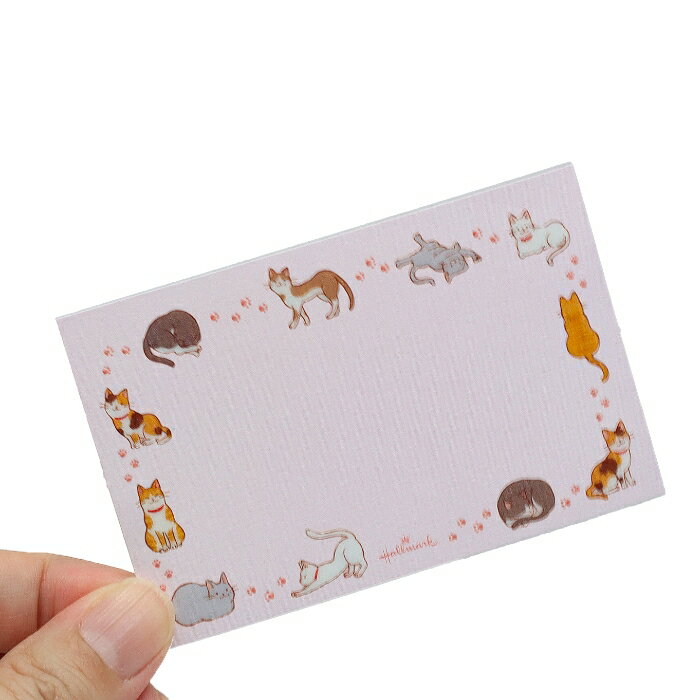 ミニメ囲み猫2 メッセージカード 猫柄 白猫 トラ猫 ミケネコ サバトラ