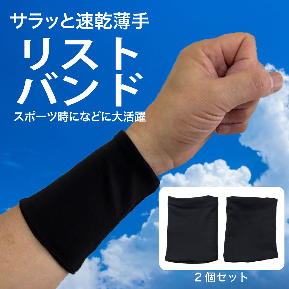 リストバンド 速乾 ブラック 黒 1組 2枚入り PAX-ASIAN 536 吸汗 両腕セット 蒸れ...