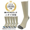 【16日1:59までポイント2倍】靴下 メンズ 作業用 ストレッチ ぐんそく 消臭 銀イオン のびのびフィット つま先かかと補強 25cm〜27cm 銀マジック