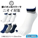 【16日1:59までポイント2倍】五本指ソックス くるぶし メンズ 涼感 消臭 3足セット スニーカー丈 2カラー 25cm〜27cm 銀マジック ランニング ...