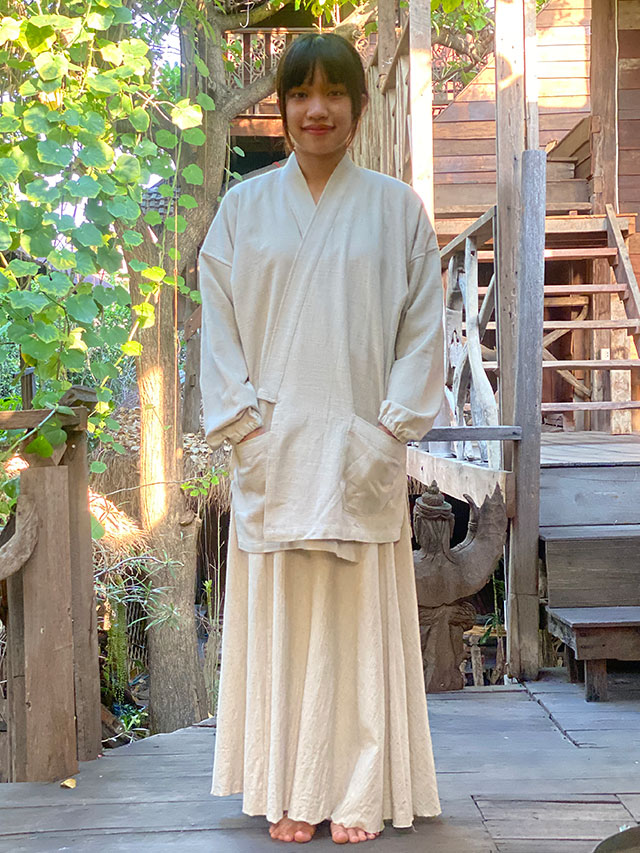 パヤカ asana ヘンプ100% 厚手 作務衣＜きなり＞レディース 女性 サムイ 麻 メンズ　エスニック アジアン ファッション