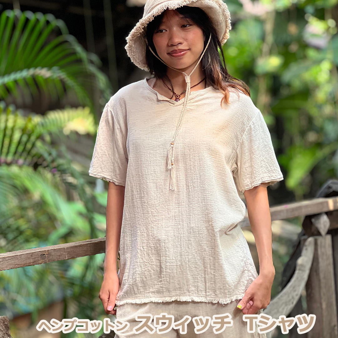 Rakuten - パヤカ asana ヘンプコットン スウィッチ Tシャツ・きなり＜半袖＞Tシャツ レディース 女性 エスニック ファッション アジアン