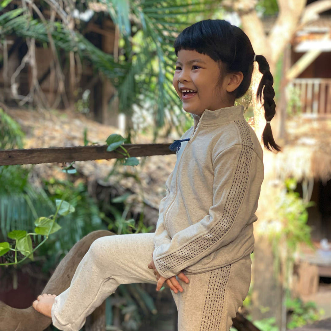 asana KIDS ヘンプコットン 厚手 ジャージ トップス・きなり【トップス】麻 子供服 キッズ エスニック アジアンファッション リゾートコーデ