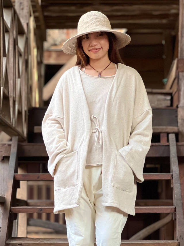 asana ヘンプコットン ふかふかジャケット＜きなり＞【送料当店負担】エスニック アジアン ファッション