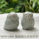 セラドン焼き 陶器の塩胡椒入れ セット <リゾート雑貨> エスニック アジアン雑貨 リゾートコーデ