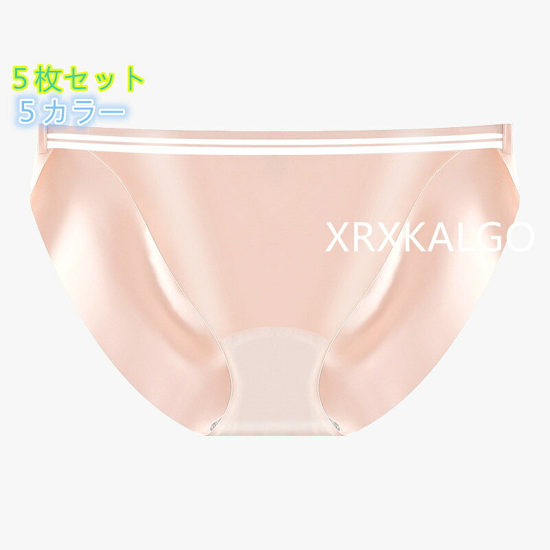 [5枚セット]夏ビッグサイズレスショーツ アイスシルク下着 5色パンツ シンプルレディースパンツ 女性用 抗菌 ハイウエストパンツ カラー：グリーン/ベージュ/ホワイト/ブラック/オレンジ サイズ：XL/XXL/3XL/4XL/5XL 素材：ナイロン77％+スパンデックス23％ クロッチ部分：綿100％ 柔らかな高伸縮生地が締め付けず まるで素肌のような究極のフィット感と解放感を実現 一日中 感動の心地よさが続きます 【便利な5枚セット】 気分で選べるカラフルな大容量の5枚セット！ 下着の買い替えにも嬉しいプチプラお得なセットです シンプルなフロントリボンがアクセント1