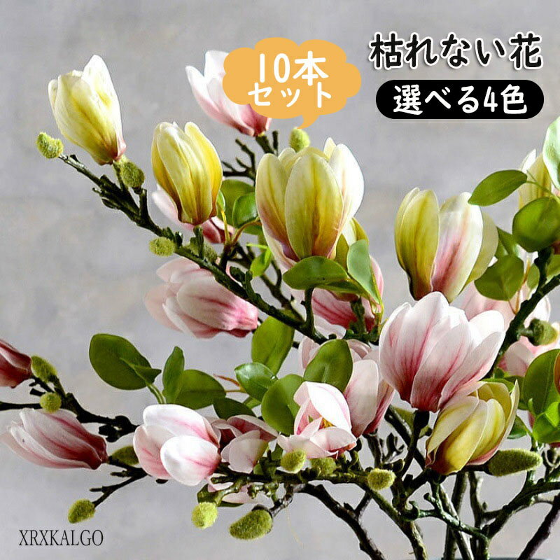Rakuten - 「8%OFFクーポン」モクレン 木蓮 10本入り造花 花束 3D ハクモクレン しろもくれん 模擬花 擬似花アレンジメント 装飾用 結婚式関連 イベントの飾り付け 撮影用道具 インテリア 飾り 綺麗 ギフト 花道 結婚記念日