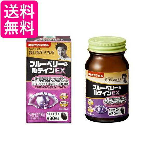 野口医学研究所 ブルーベリー＆ルテインEX 60粒（約30日分） 送料無料