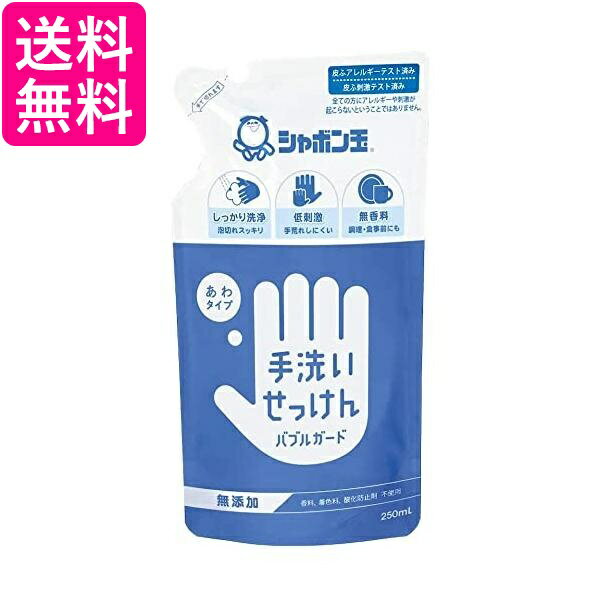 シャボン玉石けん 手洗い石けん バブルガード ハンドソープ 泡タイプ つめかえ用 250mL 無添加 無着色 ..